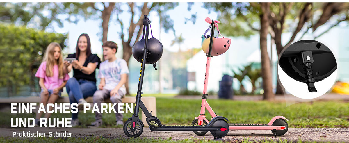 FanttikRide C9 Elektroroller für Kinder ab 8 Jahren, 10/16 km/h, 5 Meilen Reichweite, LED-Anzeige, höhenverstellbar, faltbar, Gummiräder, leicht, Geschenke für Jungen und Mädchen bis 132 Pfund