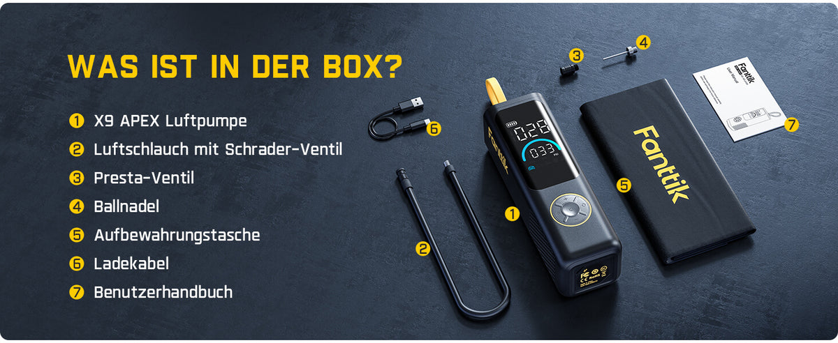 Fanttik X9 APEX 150 PSI Tragbare Elektrische Luftpumpe, 35s schnelles Aufpumpen, kabelloser Kompressor mit Licht und Powerbank, Wiederaufladbare Reifenpumpe für SUV, Auto, Motorrad, Fahrrad, Ball