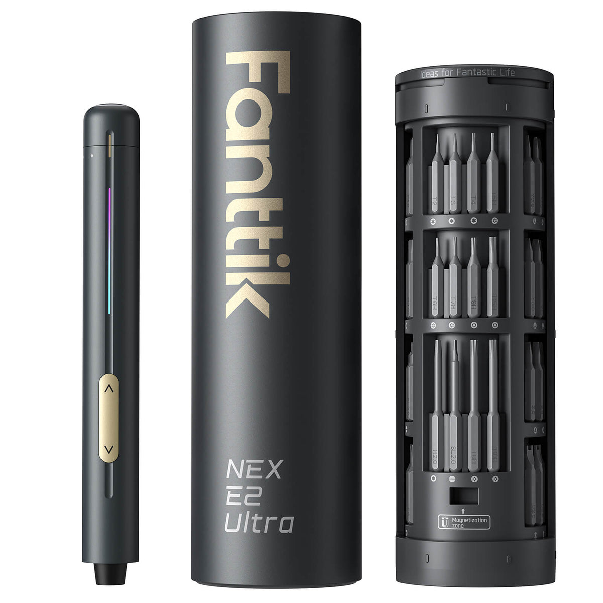 Fanttik E2 Ultra 3.7V Mini Elektro Schraubendreher Set, 50 in 1 Magnetische Präzisions-Schraubendreher Kit, Max 0.6N.m, 5/32 Zoll Sechskant, Geeignet für Reparatur für iPhone,Laptop, Brillen, Uhren