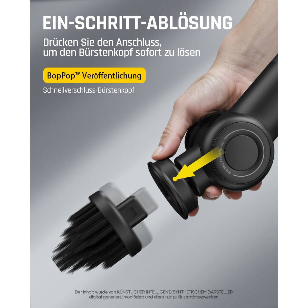 Fanttik Flip G9 Pro Elektrische Reinigungsbürste, VoltiPulse Motor, Dual-Speed, 6 Bürstenköpfe, Flexibler Winkel & Ausziehbarer Griff, IPX7 Wasserdicht, Typ-C Ladung für Boden, Fliesen, Fugen -Schwarz