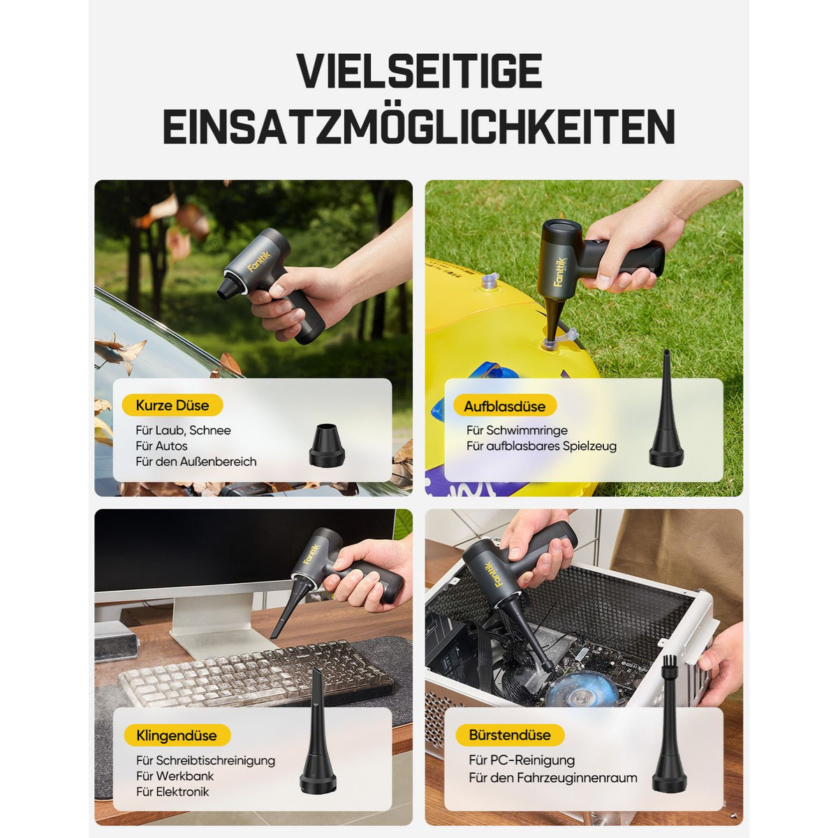 Fanttik B10 Pro Elektrische Staubgebläse, 110.000 U/min bürstenloser Motor, Luftreiniger, 3-Gang einstellbare Mini-Gebläse mit Ein-Knopf-Booster, Air Duster für PC, Tastatur, Elektronik und Werkbank