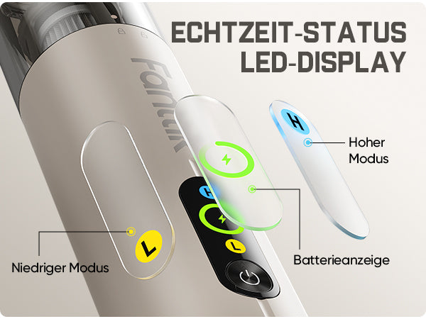 Fanttik Slim V10 Ultra kabelloser Autostaubsauger, 4-in-1 Mini Handstaubsauger mit 19 kPa Saugkraft, frei kombinierbarem Zubehör, 2 Saugmodi für Auto, kleine Arbeiten, Tastatur und Büro