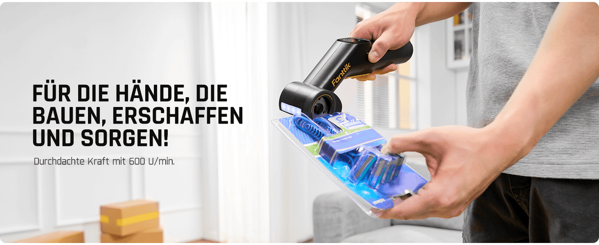 Fanttik C10 Pro BowGuide Elektrischer Kartonschneider, Kalbellose Schere mit LED Anzeige, 2-Geschwindigkeiten, Wiederaufladbarer Rotationsschneider mit Klingen für Stoff, Teppich, Leder, Karton