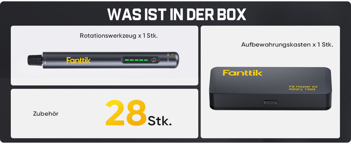 Fanttik F2 Master Kit Mini Akku-Rotationswerkzeug, Gravierstift, 35 Zubehörteile für 3D-gedruckte Veredelung, Schleifen, Polieren, Bohren, Schnitzen, Präzision DIY im
