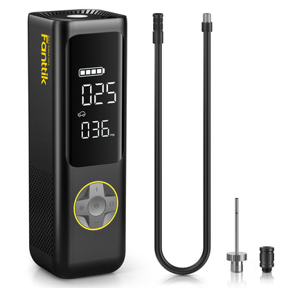 Fanttik X8 APEX™ 7800mAh Tragbare Elektronische Luftpumpe 12V, 10,3BAR / 150PSI Elektrischer Kompressor 2X Schneller, Dualer Bildschirm mit LCD, 5 Modi für Autos, E-Bikes, Motorräder, Bälle
