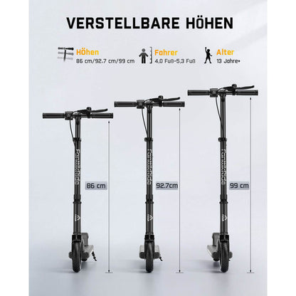 FanttikRide T9 Apex Elektroroller für Kinder ab 13 Jahren, Bunte LED-Lichter mit Bluetooth-Musiklautsprecher, 12/16/20 KMH Digitalanzeige, Höhenverstellbar, Faltbarer E-Scooter für Teenager