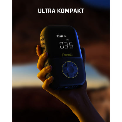 Fanttik X8 Mini Elektrische Luftpumpe, 10,3 BAR/150 PSI Tragbar Fahrradpumpe, Elektrischer Kompressor mit Digitalem LCD-Bildschirm und 4 Modi für Auto, Fahrrad, Motorrad, Bälle