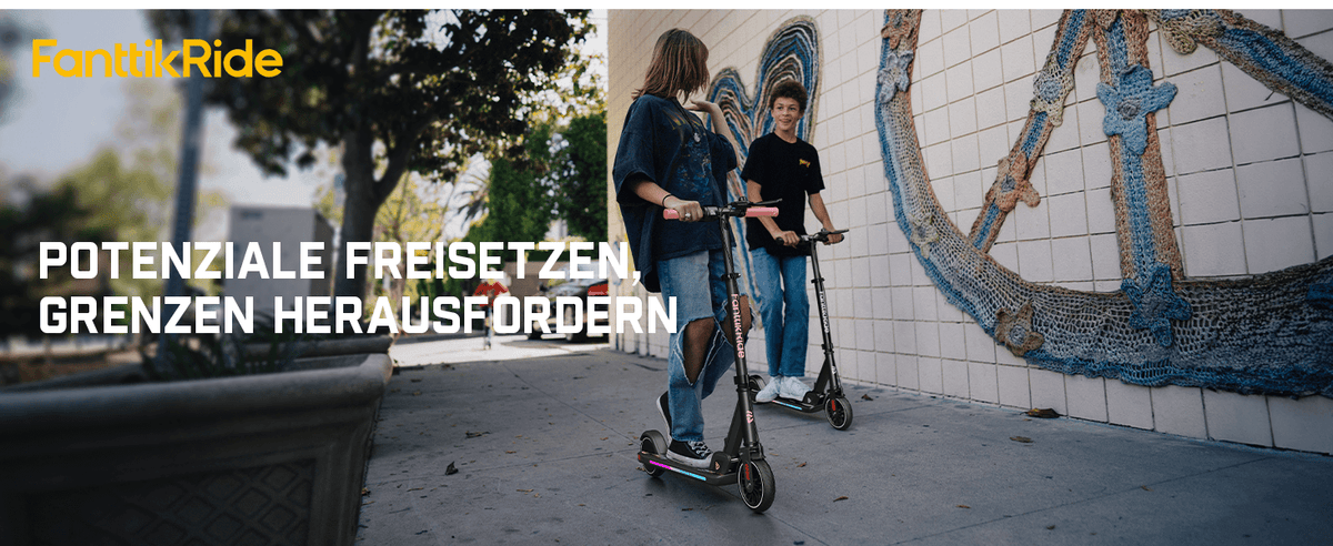 FanttikRide T9 Apex Elektroroller für Kinder ab 13 Jahren, Bunte LED-Lichter mit Bluetooth-Musiklautsprecher, 12/16/20 KMH Digitalanzeige, Höhenverstellbar, Faltbarer E-Scooter für Teenager