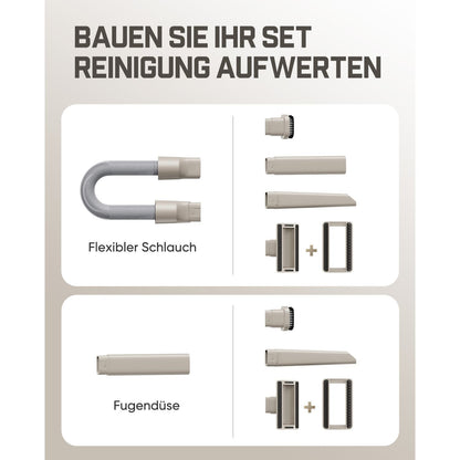 Fanttik Slim V10 Ultra kabelloser Autostaubsauger, 4-in-1 Mini Handstaubsauger mit 19 kPa Saugkraft, frei kombinierbarem Zubehör, 2 Saugmodi für Auto, kleine Arbeiten, Tastatur und Büro