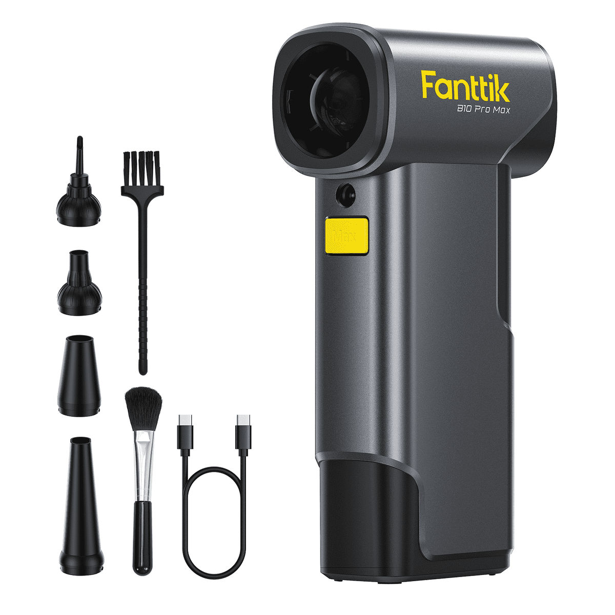 Fanttik B10 Pro Max Elektrischer Druckluftreiniger, 130.000 U/min bürstenloser Motor, Druckluftreiniger, 6 Leistungsstufen, Booster-Funktion per Knopfdruck, 28,8 Wh Akku, elektrischer Druckluftreinige