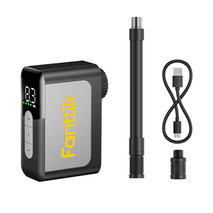 Fanttik X10 Ace Mini akku Fahrradpumpe mit Manometer, 120 PSI elektrische Fahrradpumpe mit Presta- und Schrader-Ventil, Auto-Stopp, schnelles Aufpumpen für Rennrad, Mountainbike, Motocross und E-Bike