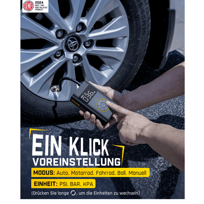 Fanttik X9 Pro Tragbare Elektronische Luftpumpe für Motorrad, 27s schnell aufblasen Elektrische Kompressor mit digitalem Reifendruckmesser, 150psi -Reifenfüller für Elektrofahrrad, Kompakt Auto, Ball