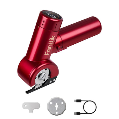 Fanttik C8 Nano Cordless Electric Scissors - Red, and Blade, USB Data Cablle