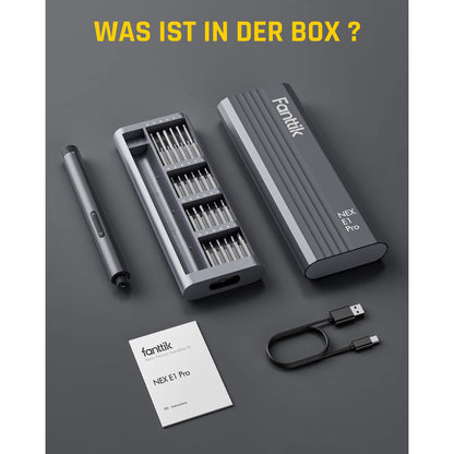 Fanttik E1 Pro Elektrisches Schraubendreher 50 in 1 Magnetische Präzisions-Schraubendreher Kit, 2 Gänge Drehmoment, 5/32 Zoll Sechskant, Geeignet für Reparatur für iPhone,Laptop, Brillen, Uhren