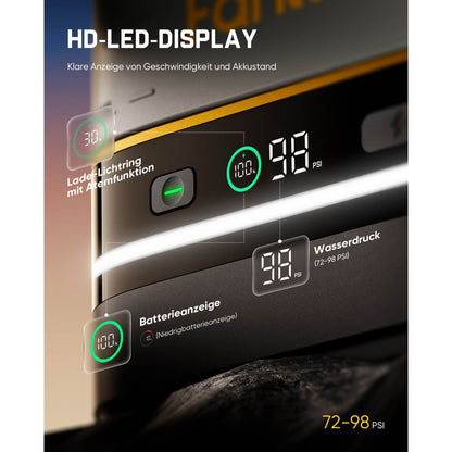 Fanttik NB10 Nano tragbarer Akku-Drucksprüher, 2,1-Gallonen-Tank, 72-98 PSI, HD-LED-Display, 4000mAh, mit Campingleuchte – tragbarer Hochdruckreiniger für Zuhause, Terrasse und Camping