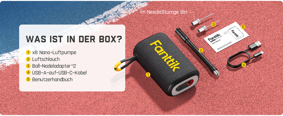 Fanttik X8 Nano Elektrische Ballpumpe, Ultraschnelles Aufpumpen für Sportball, Tragbare Luftpumpe mit Präziser Digitaldruck und LCD-Display für Basketball, Fußball, Volleyball, Rugby