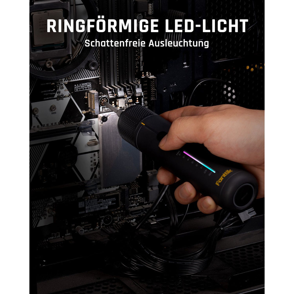 Fanttik S2 Pro 3,7V Elektroschrauber, Akku-Schrauberset, 7 Drehmoment (0,5 bis 6 Nm), 20 magnetische Bits, 1/4-Zoll-Sechskant-Aufnahme mit 90°-Adapter, geeignet für Möbel und Haushaltsreparaturen
