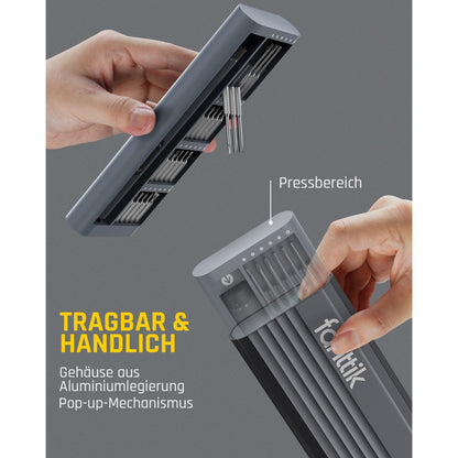 Fanttik E1 Pro Elektrisches Schraubendreher 50 in 1 Magnetische Präzisions-Schraubendreher Kit, 2 Gänge Drehmoment, 5/32 Zoll Sechskant, Geeignet für Reparatur für iPhone,Laptop, Brillen, Uhren