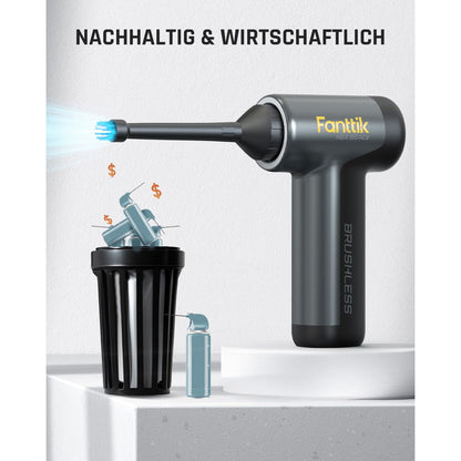 Fanttik B8 Ace Elektrische Staubgebläse Druckluftspray, 110000 U/min, Druckluft Compressed Air Duster mit 2600mAh Akku, Reinigungsbürste, LED-Licht, Staubgebläse für Tastatur, PC-Gehäuse, Schrank