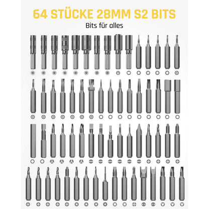 Fanttik E1 NEX Workstation Präzisions-Schraubendreher-Set, 64 magnetische Bits, 12 Arten von Fixierwerkzeugen, 2 Drehmoment, max. 3 N.m, Reparaturwerkzeug für Telefon, Laptop, Kameras, Uhren