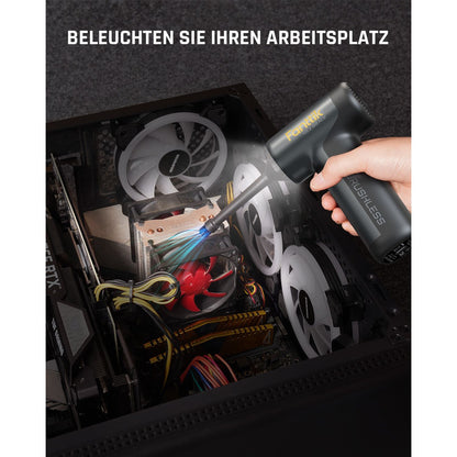 Fanttik B8 Ace Elektrische Staubgebläse Druckluftspray, 110000 U/min, Druckluft Compressed Air Duster mit 2600mAh Akku, Reinigungsbürste, LED-Licht, Staubgebläse für Tastatur, PC-Gehäuse, Schrank