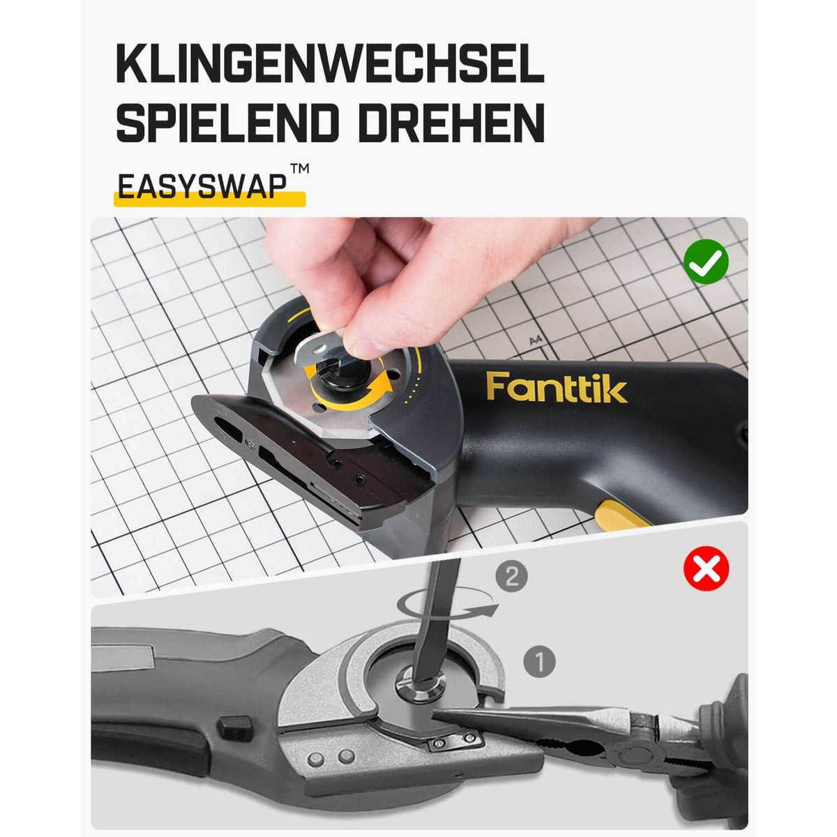 Fanttik C10 Pro BowGuide Elektrischer Kartonschneider, Kalbellose Schere mit LED Anzeige, 2-Geschwindigkeiten, Wiederaufladbarer Rotationsschneider mit Klingen für Stoff, Teppich, Leder, Karton