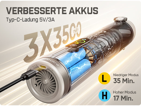 Fanttik Slim V10 Ultra kabelloser Autostaubsauger, 4-in-1 Mini Handstaubsauger mit 19 kPa Saugkraft, frei kombinierbarem Zubehör, 2 Saugmodi für Auto, kleine Arbeiten, Tastatur und Büro