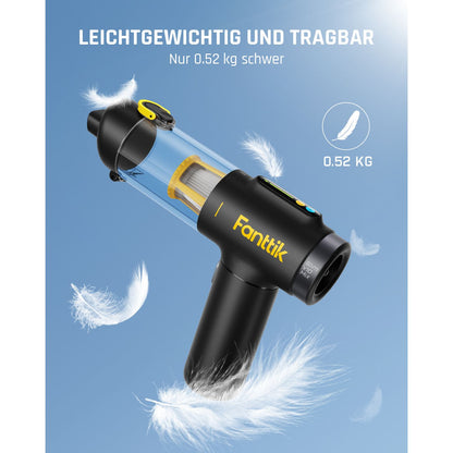 Fanttik Slim V10 Mix Kabelloser Auto-Staubsauger, 4-in-1 Handstaubgebläse, Smart-LED-Farbdisplay, 16 kPa Starke Saugleistung, tragbarer Mini-Staubsauger für Auto, Büro & Tastaturen