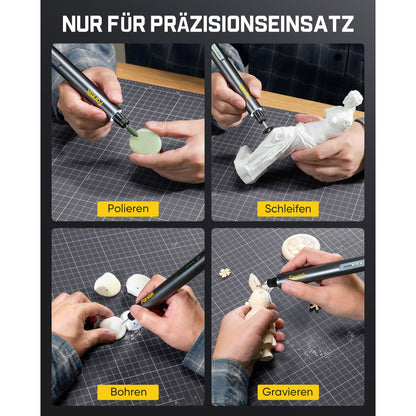 Fanttik F2 Master Kit Mini Akku-Rotationswerkzeug, Gravierstift, 35 Zubehörteile für 3D-gedruckte Veredelung, Schleifen, Polieren, Bohren, Schnitzen, Präzision DIY im