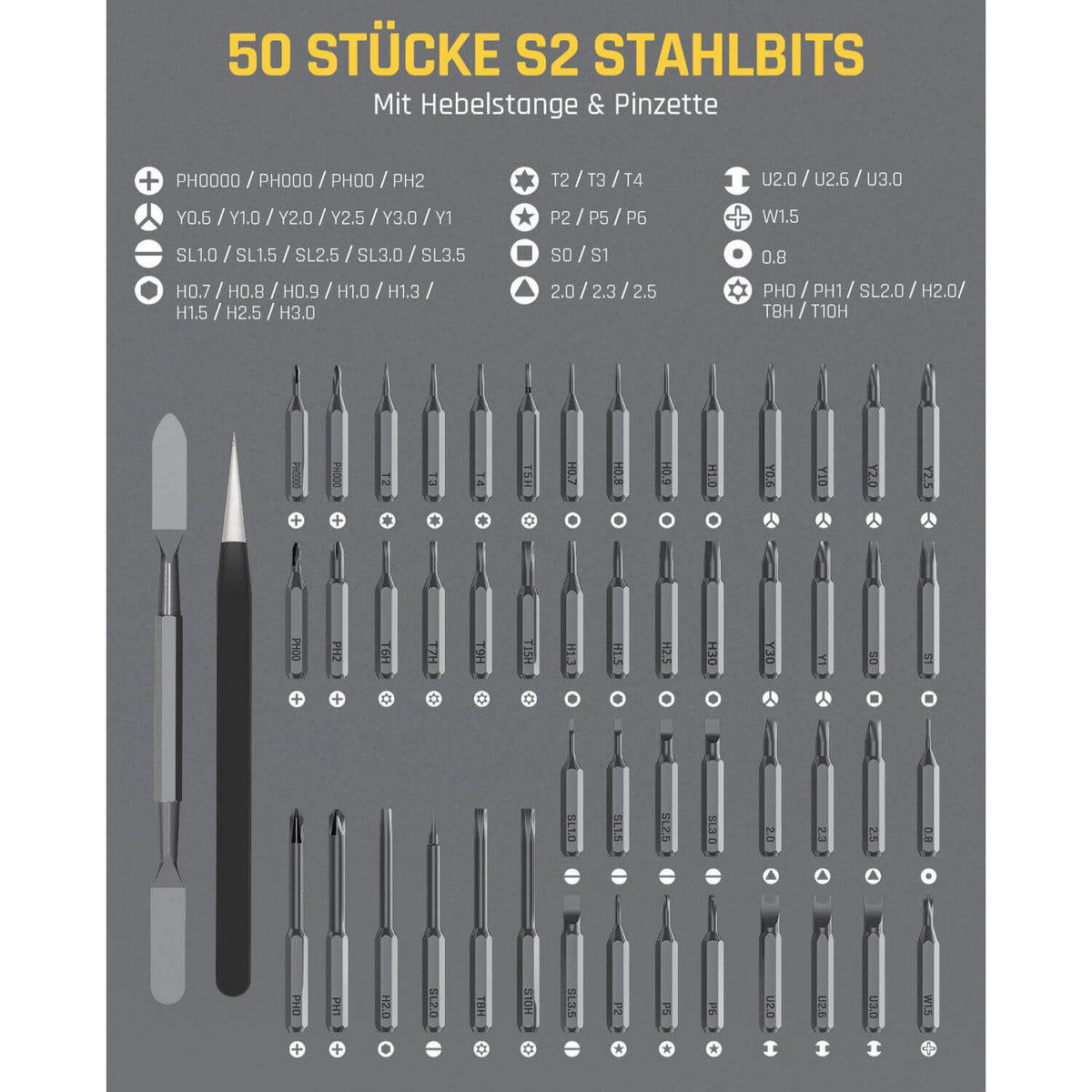 Fanttik X5 Max Feinmechaniker Schraubendreher Set, 50-in-1 magnetische Bits, kleiner Schraubendrehersatz, Magnetgehäuse, 5/32-Zoll-Sechskant, Reparaturwerkzeug für Telefon, Kamera, Laptop, Uhr