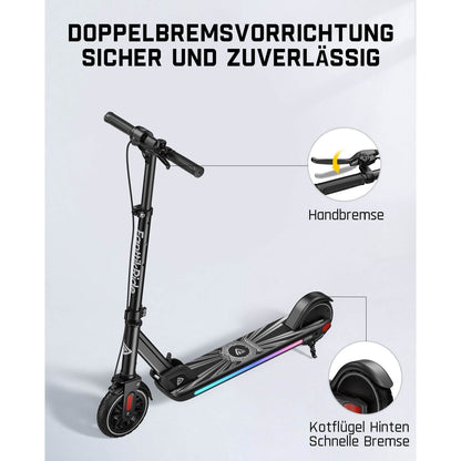 FanttikRide T9 Apex Elektroroller für Kinder ab 13 Jahren, Bunte LED-Lichter mit Bluetooth-Musiklautsprecher, 12/16/20 KMH Digitalanzeige, Höhenverstellbar, Faltbarer E-Scooter für Teenager
