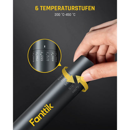 Fanttik T1 Max Präzisions Lötkolben Set, kabelloser Lötkolben, 7 Sek. schnelles Aufheizen，6 Temperatur Einstellbar 200~450 ℃, 4 Lötspitzen (C210), 360° drehbarer Ständer, Lötkolben für Reparaturen
