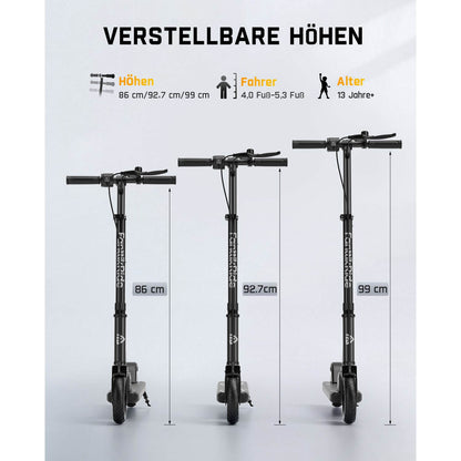 FanttikRide T9 Elektroroller für Kinder, 7/10/12 MPH, LED-Anzeige, höhenverstellbar, faltbar, Gummiräder, leicht, Geschenke für Jungen und Mädchen