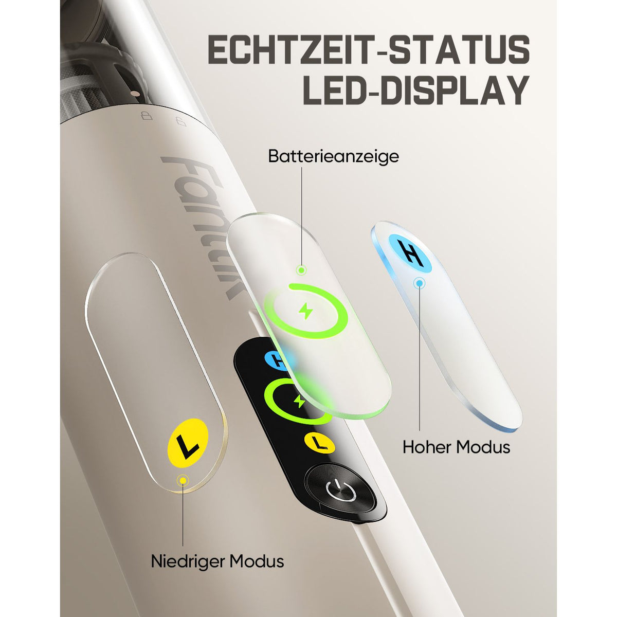 Fanttik Slim V10 Ultra kabelloser Autostaubsauger, 4-in-1 Mini Handstaubsauger mit 19 kPa Saugkraft, frei kombinierbarem Zubehör, 2 Saugmodi für Auto, kleine Arbeiten, Tastatur und Büro