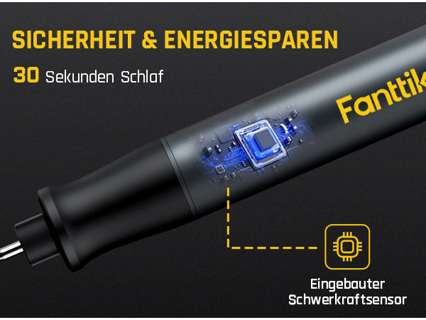 Fanttik T1 Max Präzisions Lötkolben Set, kabelloser Lötkolben, 7 Sek. schnelles Aufheizen，6 Temperatur Einstellbar 200~450 ℃, 4 Lötspitzen (C210), 360° drehbarer Ständer, Lötkolben für Reparaturen
