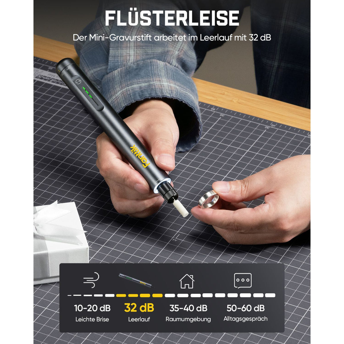 Fanttik F2 Master Kit Mini Akku-Rotationswerkzeug, Gravierstift, 35 Zubehörteile für 3D-gedruckte Veredelung, Schleifen, Polieren, Bohren, Schnitzen, Präzision DIY im