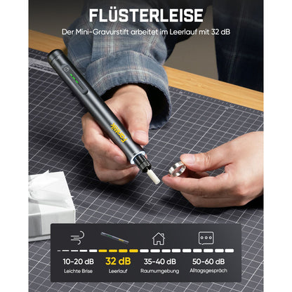 Fanttik F2 Master Kit Mini Akku-Rotationswerkzeug, Gravierstift, 35 Zubehörteile für 3D-gedruckte Veredelung, Schleifen, Polieren, Bohren, Schnitzen, Präzision DIY im