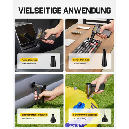 Fanttik B10 Pro Max Elektrischer Druckluftreiniger, 130.000 U/min bürstenloser Motor, Druckluftreiniger, 6 Leistungsstufen, Booster-Funktion per Knopfdruck, 28,8 Wh Akku, elektrischer Druckluftreinige