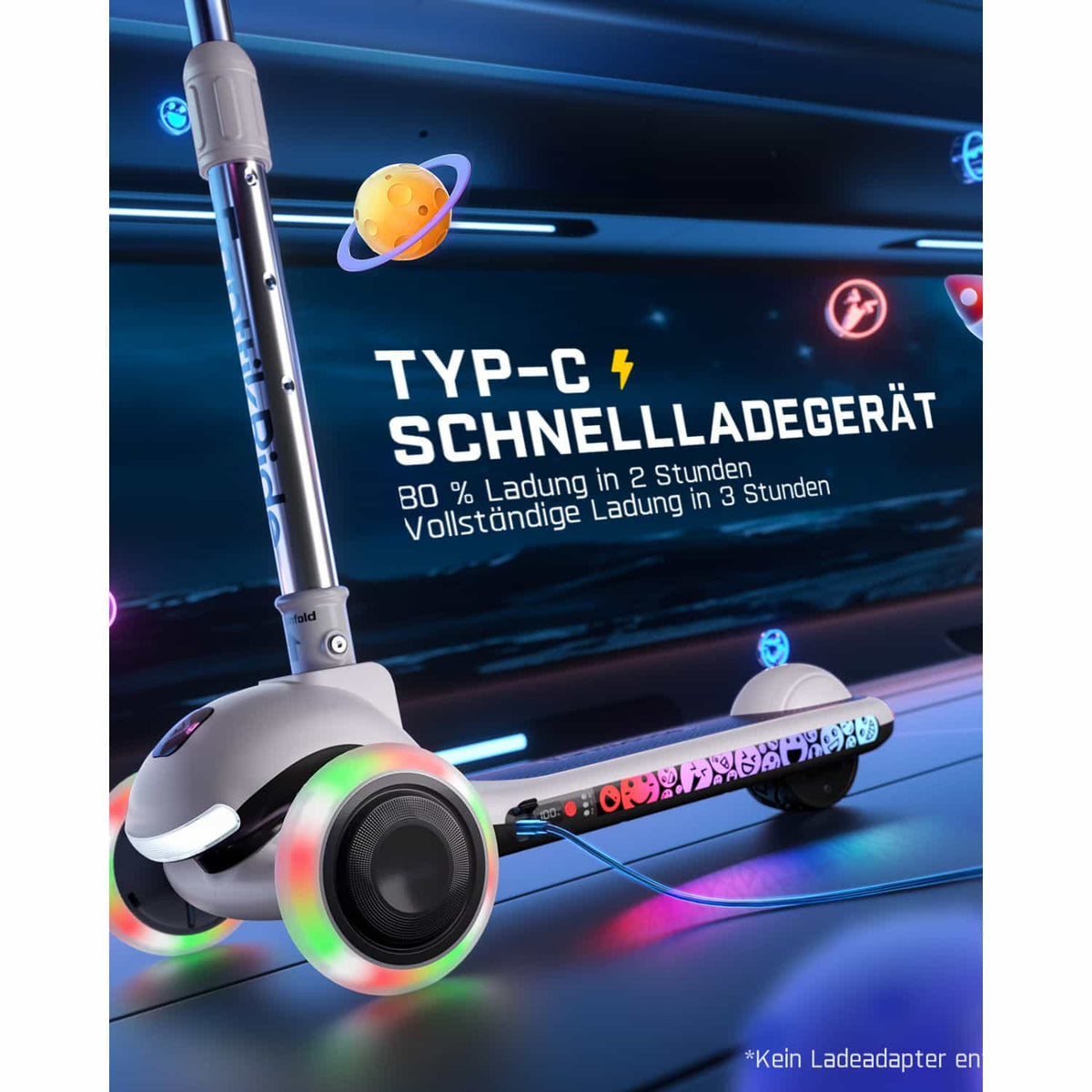 FanttikRide K9 Pro Elektroroller für Kinder 3-6 Jahren, Höhenverstellbar für Fahrer von 1,0-1,4 m, 40 kg, bis 40 Min Fahrzeit, 6 km Reichweite, KI & 2 Maximalgeschwindigkeiten 6/10 km/h