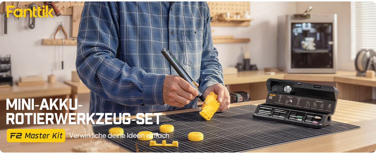 Fanttik F2 Master Kit Mini Akku-Rotationswerkzeug, Gravierstift, 35 Zubehörteile für 3D-gedruckte Veredelung, Schleifen, Polieren, Bohren, Schnitzen, Präzision DIY im
