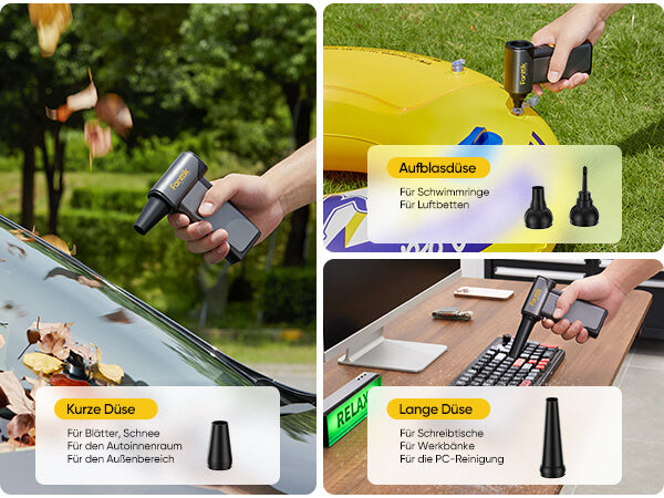 Fanttik B10 Pro Max Elektrischer Druckluftreiniger, 130.000 U/min bürstenloser Motor, Druckluftreiniger, 6 Leistungsstufen, Booster-Funktion per Knopfdruck, 28,8 Wh Akku, elektrischer Druckluftreinige