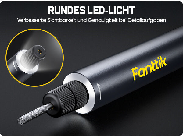 Fanttik F2 Master Kit Mini Akku-Rotationswerkzeug, Gravierstift, 35 Zubehörteile für 3D-gedruckte Veredelung, Schleifen, Polieren, Bohren, Schnitzen, Präzision DIY im