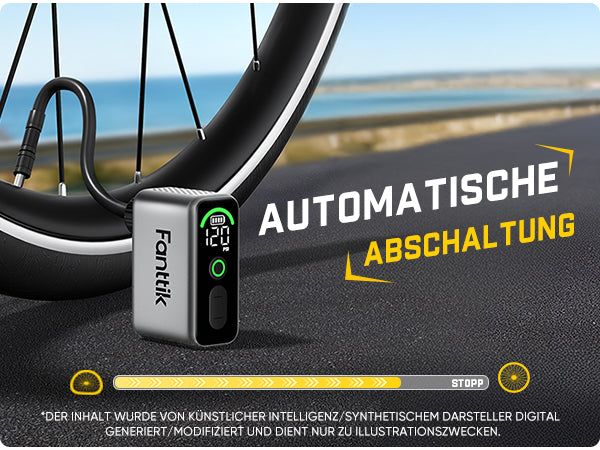 Fanttik X10 Ace Tiny Mini-Elektrofahrradpumpe, 120 PSI Kompaktluftpumpe mit Presta- und Schrader-Ventil, Schnellaufblasbare Elektrofahrradpumpe Tragbar für Rennräder