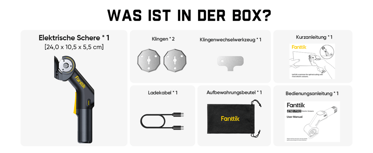 Fanttik C10 Pro BowGuide Elektrischer Kartonschneider, Kalbellose Schere mit LED Anzeige, 2-Geschwindigkeiten, Wiederaufladbarer Rotationsschneider mit Klingen für Stoff, Teppich, Leder, Karton