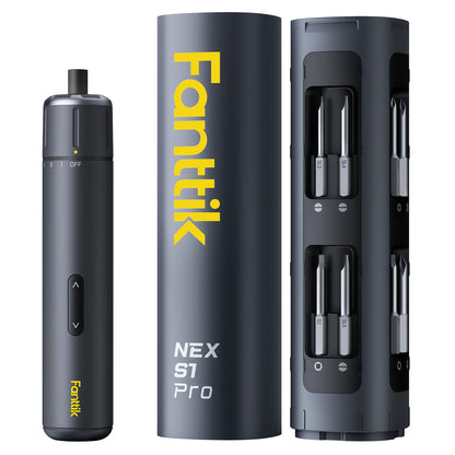 Fanttik S1 Pro 3.7V Magnetische Electric Screwdriver, Leistungsstarkes-Schraubendreher-Set mit 16 Bits, Einstellbare 3 Drehmomente bis zu 6 Nm, 2000-mAh-Akku, Geeignet für die Möbel/Computerreparatur
