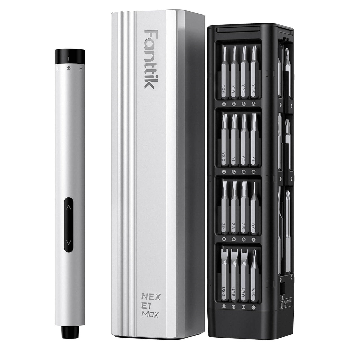 Fanttik E1 Max Mini Elektro Schraubendreher Set, 50 in 1 Magnetische Präzisions-Schraubendreher Kit, 2 Gänge Drehmoment, 5/32 Zoll Sechskant, Geeignet für Reparatur für iPhone,Laptop, Brillen, Uhren