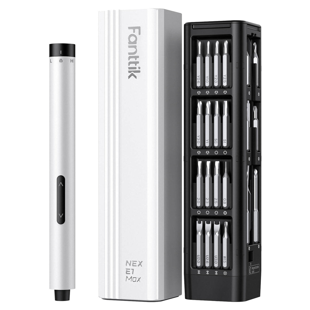 Fanttik E1 Max Mini Elektro Schraubendreher Set, 50 in 1 Magnetische Präzisions-Schraubendreher Kit, 2 Gänge Drehmoment, 5/32 Zoll Sechskant, Geeignet für Reparatur für iPhone,Laptop, Brillen, Uhren