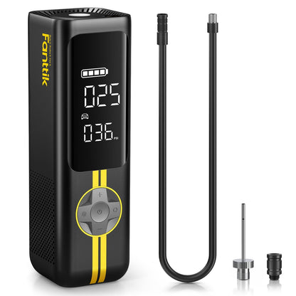 Fanttik X8 APEX Tragbare Elektronische Luftpumpe 12V mit 7800mAh, 10,3BAR / 150PSI Elektrischer Kompressor 2X Schneller, Dualer Bildschirm mit LED, für Auto, E-Bike, Motorrad, Ball