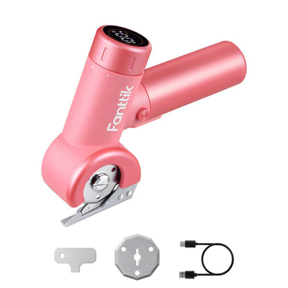 Fanttik C8 Nano Cordless Electric Scissors (Pink) and Blade, USB Data Cable