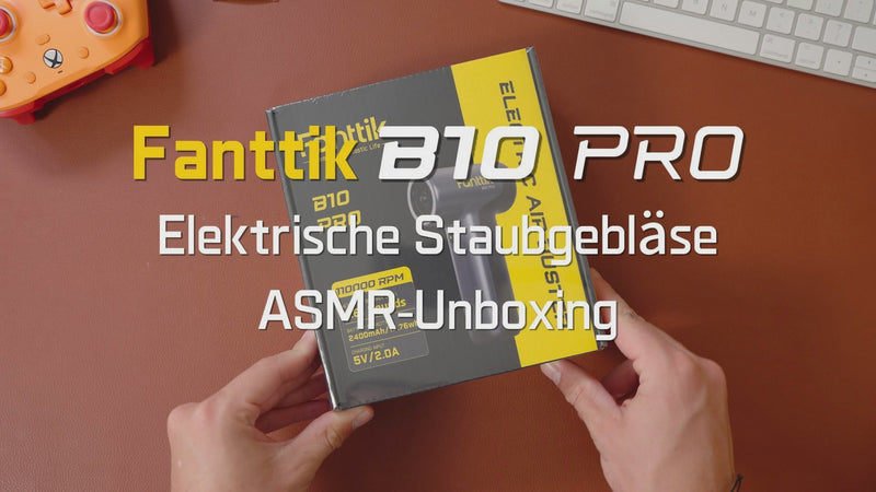 Fanttik B10 Pro Elektrische Staubgebläse, 110.000 U/min bürstenloser Motor, Luftreiniger, 3-Gang einstellbare Mini-Gebläse mit Ein-Knopf-Booster, Air Duster für PC, Tastatur, Elektronik und Werkbank